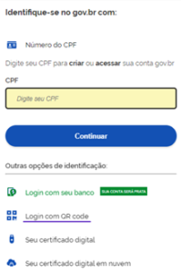 Tela inicial de acesso ao site do meu INSS.