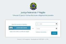 Página inicial de um site da Justiça Federal.