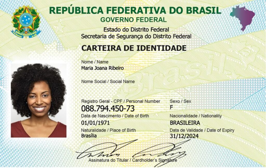 Nova Carteira de Identidade.