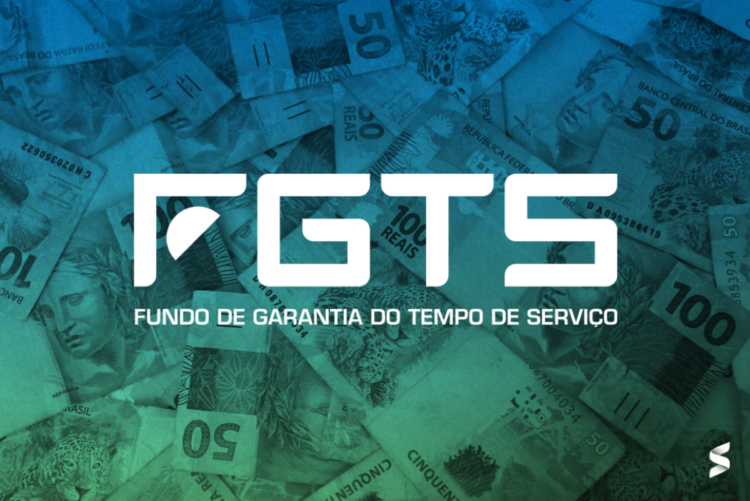Imagem ilustrativa do Saque-aniversário do FGTS, com notas de reais de diversas denominações, representando o dinheiro disponível para os trabalhadores.