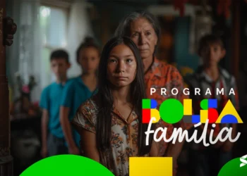 Família representando o Programa Bolsa Família