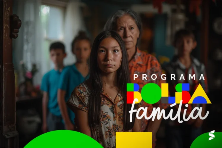 Família representando o Programa Bolsa Família