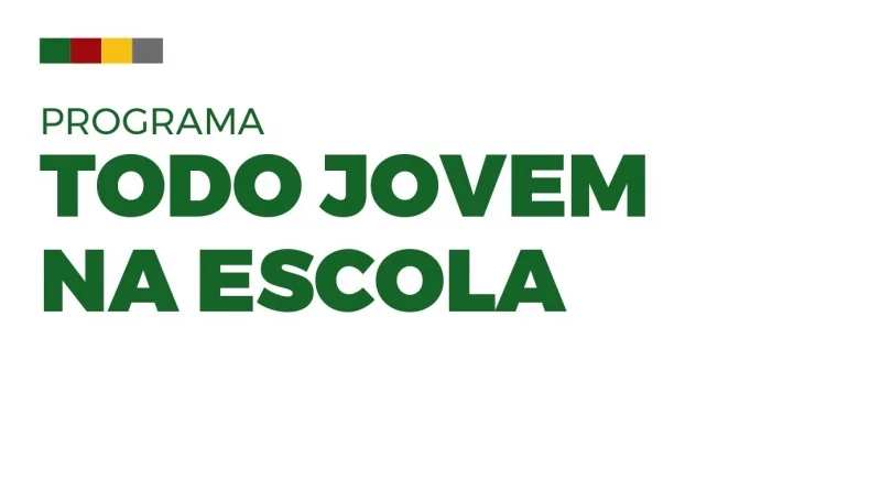 Logotipo do programa Todo Jovem na Escola com o nome em destaque