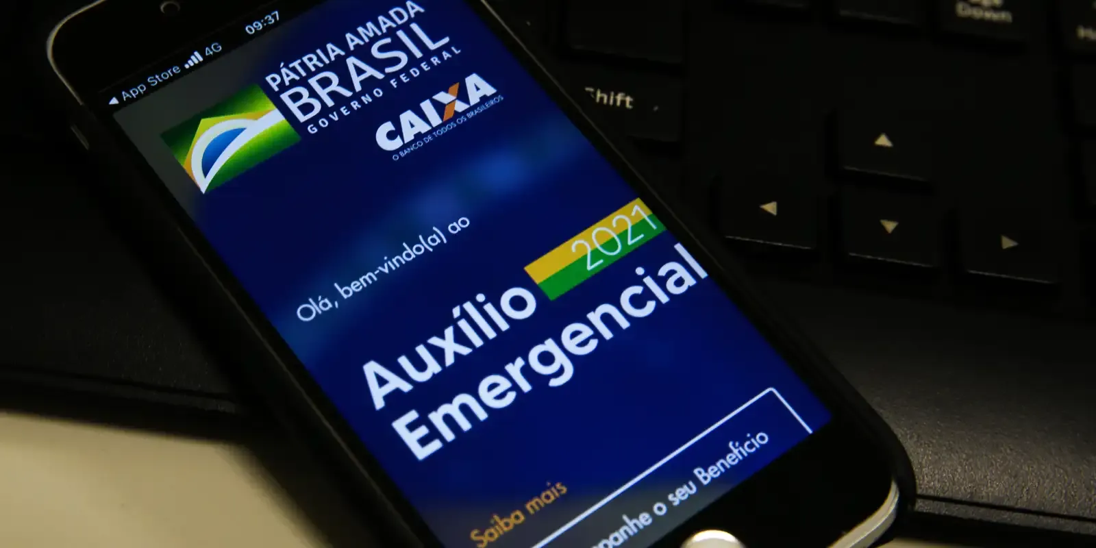 ela do aplicativo do Auxílio Emergencial 2021 da Caixa Econômica Federal.