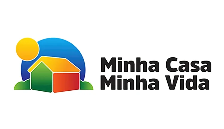 Logo do programa Minha Casa, Minha Vida, com as cores do programa e o nome destacado.