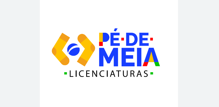 Logotipo do programa Pé-de-Meia Licenciaturas, um benefício financeiro para estudantes de licenciatura.