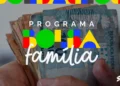 Imagem com dinheiro e o logo do programa Bolsa Família, destacando a importância de entender quem pode ter o benefício bloqueado ou cancelado.