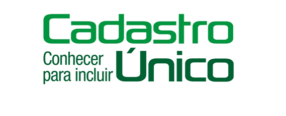 Logotipo do Cadastro Único com o lema “Conhecer para incluir”, representando o sistema de registro social do governo.