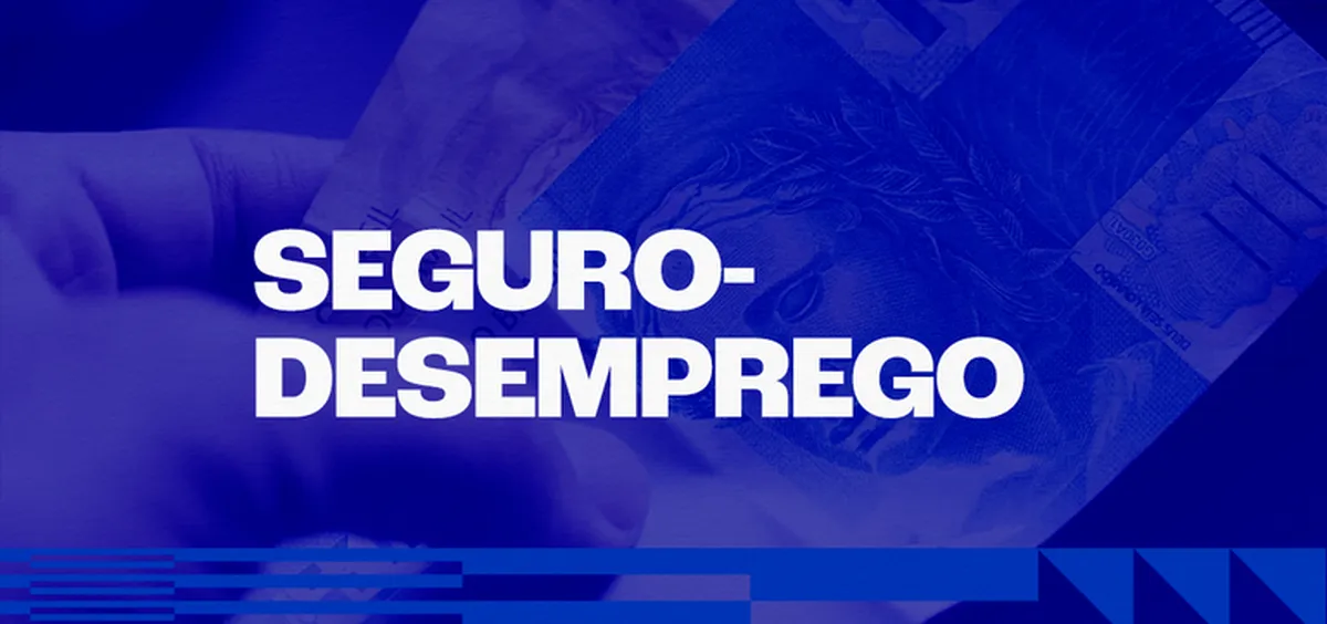 Imagem destacando o seguro-desemprego com cédula de dinheiro e o texto 'SEGURO-DESEMPREGO'.