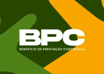 BPC - Benefício de Prestação Continuada com fundo verde e laranja destacando o logo do programa.