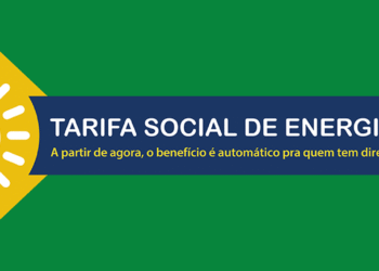 Banner colorido com texto sobre Tarifa Social de Energia e benefícios automáticos.