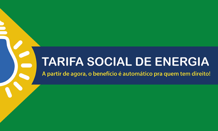 Banner colorido com texto sobre Tarifa Social de Energia e benefícios automáticos.
