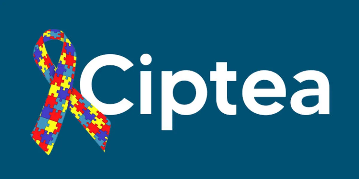  Símbolo da Ciptea com fita colorida representando a conscientização do autismo