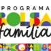 Logo do Programa Bolsa Família com design colorido e formas geométricas.