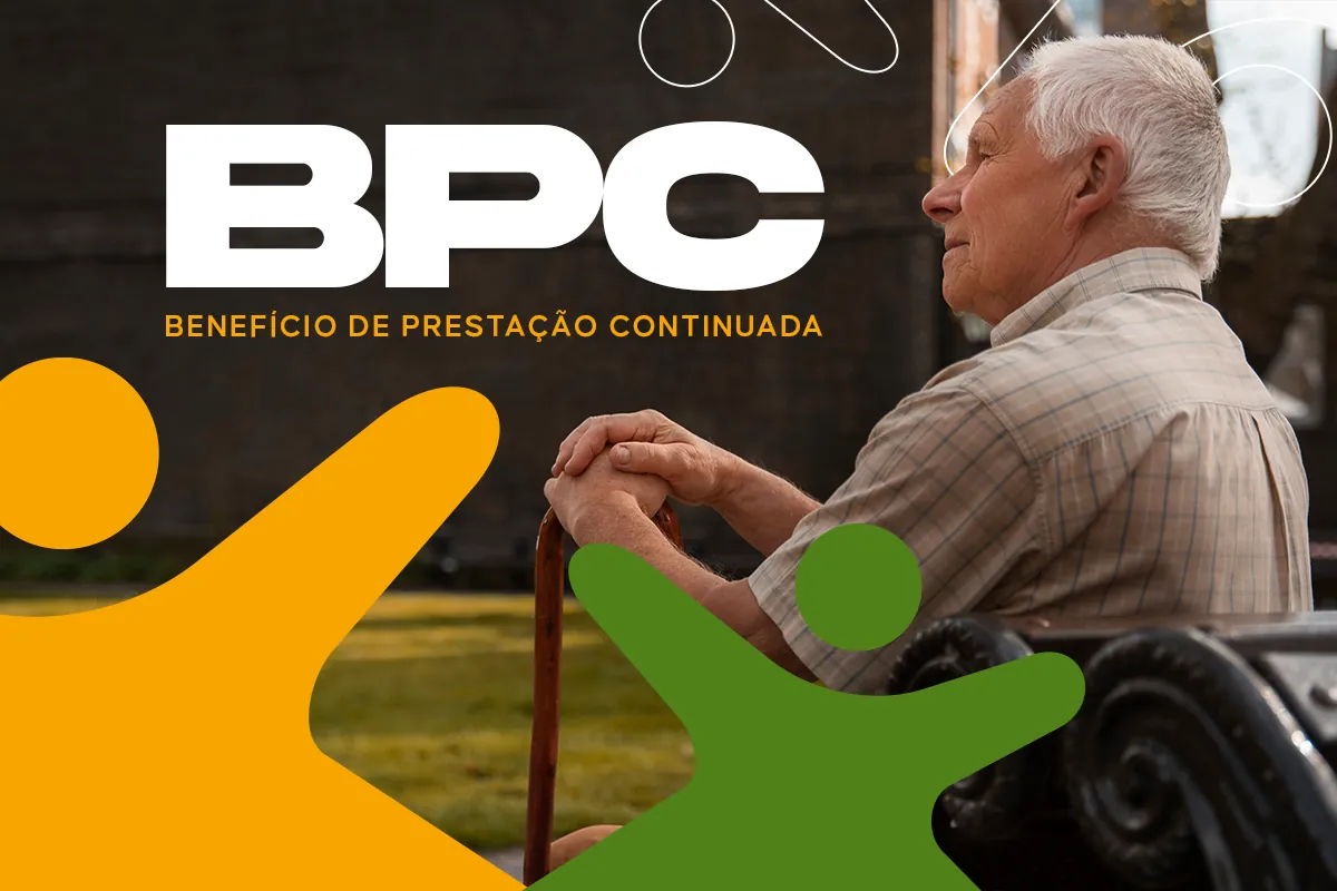 Idoso sentado em banco com bengala, representando beneficiários do BPC em 2025
