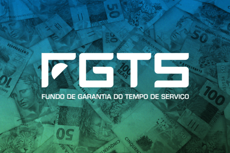 Imagem com notas de reais e logo do FGTS, destacando o tema do saque-aniversário para o FGTS em 2025.