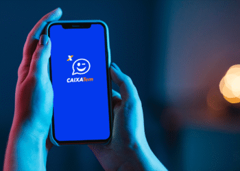 Tela inicial do aplicativo Caixa Tem em um celular