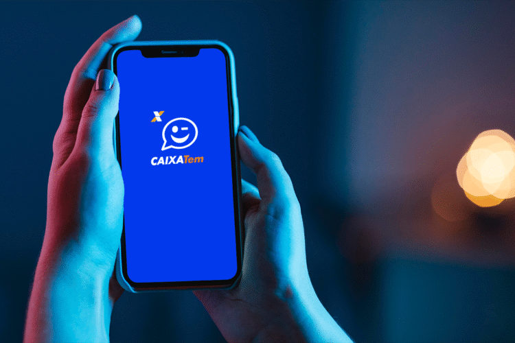 Tela inicial do aplicativo Caixa Tem em um celular