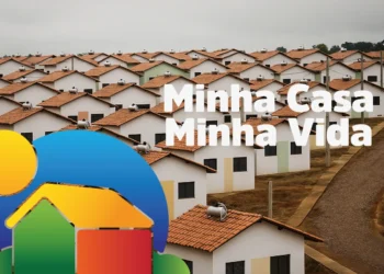 Imagem mostrando uma grande quantidade de casas do programa Minha Casa Minha Vida, com foco no financiamento para a classe média em 2025.