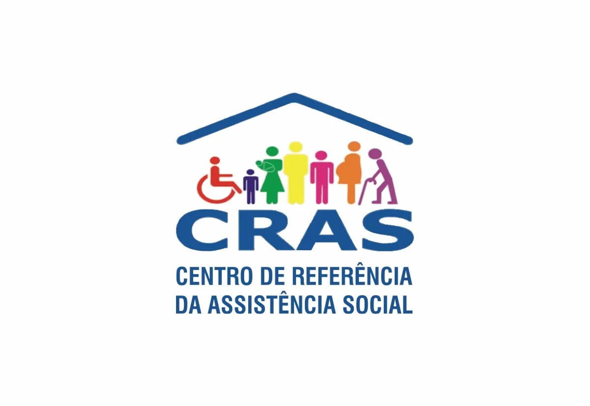 Logo do CRAS com ícones coloridos representando diferentes pessoas e suas necessidades de assistência social.