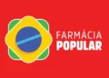 Logo do Programa Farmácia Popular, destacando a iniciativa de farmácias que participam do programa de medicamentos gratuitos.