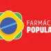 Logo do Programa Farmácia Popular, destacando a iniciativa de farmácias que participam do programa de medicamentos gratuitos.