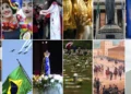 Montagem com representações de diferentes feriados nacionais brasileiros.