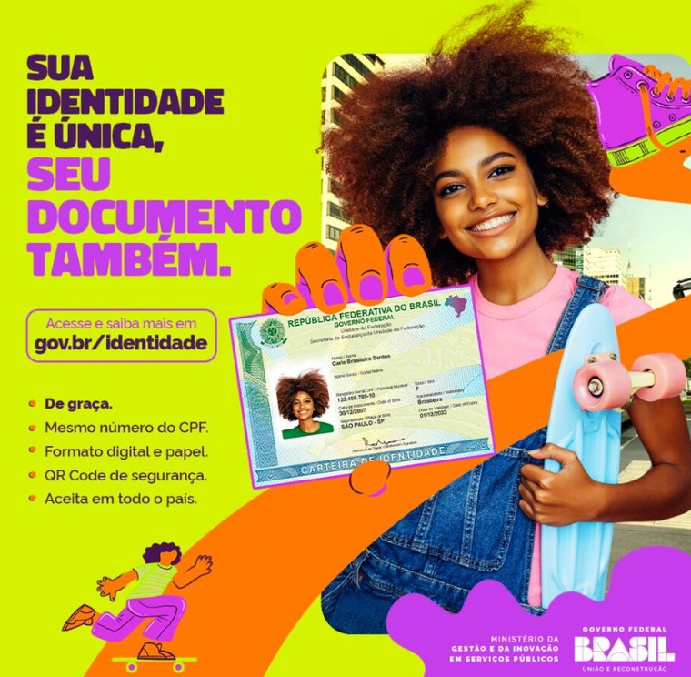 Imagem ilustrando a nova identidade digital brasileira, com foco na carteira de identidade e suas vantagens.
