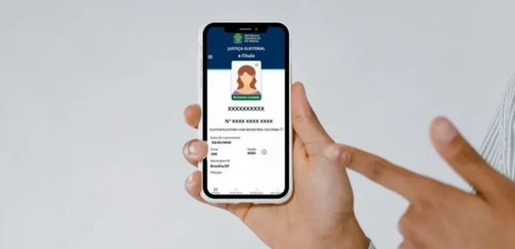 Imagem mostrando um e-Título digital, com informações de identificação eleitoral.