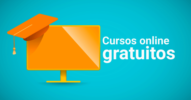 Imagem de um computador com um chapéu de formatura, representando cursos online gratuitos e carteira de estudante.