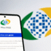 Tela do app Meu INSS para login com gov.br, orientando sobre segurança de senha para regularizar pagamentos em atraso.