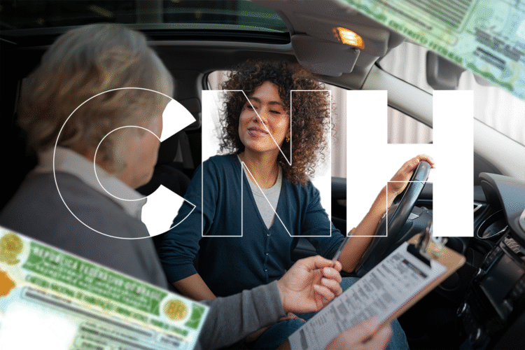 aluna e instrutora dentro de carro, representando o processo de tirar a CNH com aulas práticas