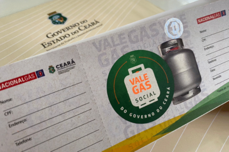 Tíquete do programa Vale Gás Social do Governo do Ceará.