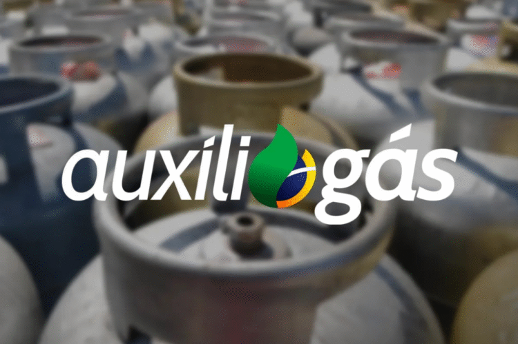 Chegam ao fim nesta sexta (31) os pagamentos do Auxílio Gás; entenda motivo 1 Logo do programa Auxílio Gás com botijões de gás ao fundo.