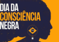 Ilustração do Dia da Consciência Negra com a silhueta de uma mulher e cores em destaque.