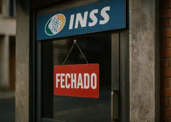 INSS: agências estão fechadas para modernização dos sistemas 5 Placa de fechado na porta de uma agência do INSS.