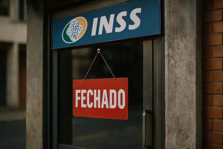 INSS: agências estão fechadas para modernização dos sistemas 1 Placa de fechado na porta de uma agência do INSS.