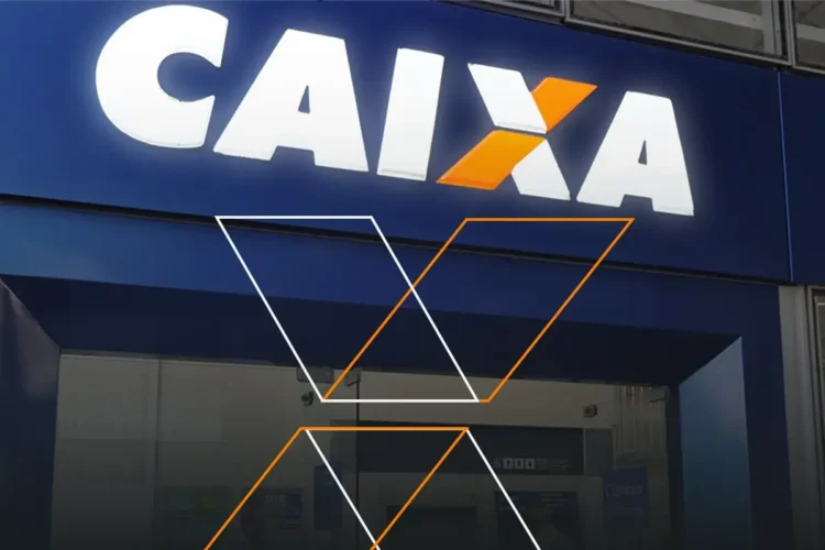 Logo da Caixa Econômica Federal, destacando a fachada da agência e seu design moderno.