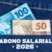 Abono Salarial 2026: descubra se você está entre os 25 milhões contemplados 11 Cédulas de R$ 100 e R$ 50 saindo de bolso de jeans com texto Abono Salarial 2026.
